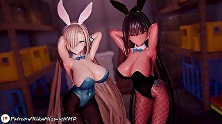 Hai Phut Hon - Asuna & Karine  Blue Archive MMD R-18