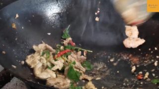 Thai street food "pad ka pao"