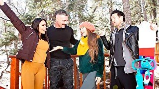 Aesthetic outdoor sex in the forest with Abigail Mac