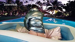 Humping Silk and Down Comforter + Super Puff Jacket In The Pool