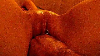 Sensual fingering my aroused wife's soaking wet shaved pussy