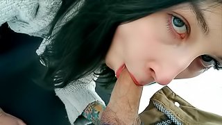 Cold Public Blowjob POV, Cumshot, Facial