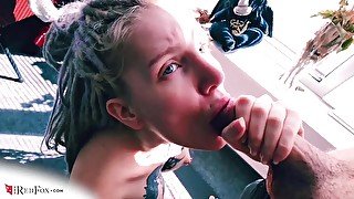 Great Girl with Dreadlocks Deepthroat Cock Boyfriend - Cum in Mouth