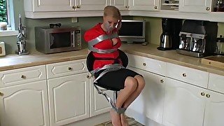 Amateur Milf Tied Gagged On A Stool