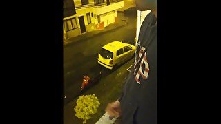 Jerking off outside close up cum Got caught by a taxi - Camilo Brown