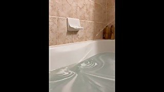 Asian Femboy Pisses in The Bath