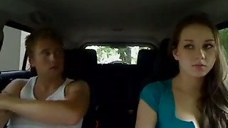 Stunning girlfriend slut in my car blowing and riding me