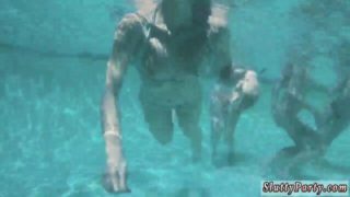 College chum blowjob and hungry milf party Summer Pool Party