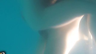 Two girls and one man fuck in the pool. Our first video - RedPlanetLust