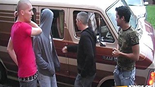 Two friends blow two guys who came to fix the van