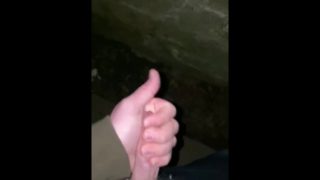 Masturbating My hard dick in public with cumshot 