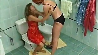 Lesbians In The Bathroom