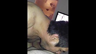 Horny Latin sucking and riding me