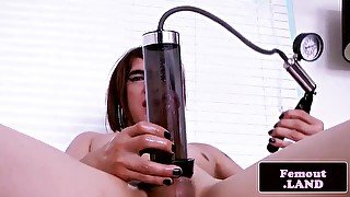 Firsttime transitioning femboy jerking cock