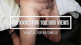 Nurse Myste - 100,000 Views Challenge - 100 Kicks - Ballbusting, CBT, Femdom