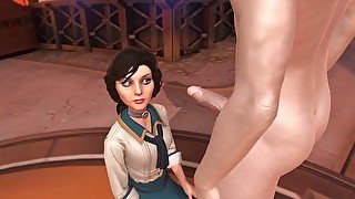 Bioshock Elizabeth blowjob and cumshot: Bioshock parody