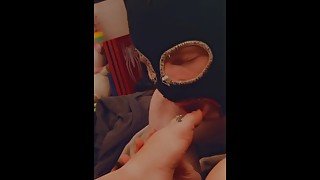 Masked man sucks on my pretty little toes