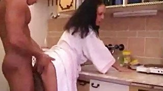 Hairy Mom Fuck Whith Young Boy In The Kitchen