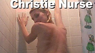 Christie Nurse naked shower masturbation