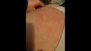 Spanking and teasing wife