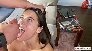 Big Cock Fucks My Pussy And Cums On My Face - Boyfriend Has To Watch! - Abbie Maley