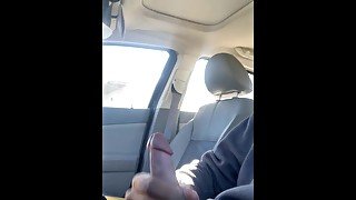 Risky milking in car (loud moans)