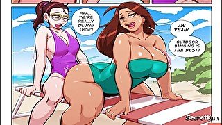 Cum O' Love pt. 8 - Futa Sex on the Beach - Trans Fuck Busty Girl in public