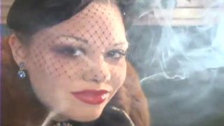 Miss cara leather gloved smoking fetish pov