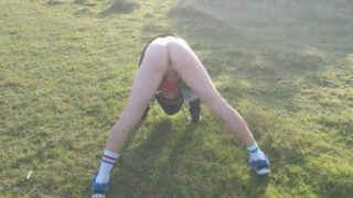 British Scally Chav twink Shows Ass After Practice In Public - Hungry Hole