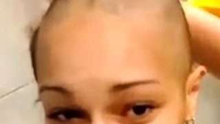 girl friend shaves her had all the way bald