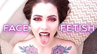 Gothic makeup face fetish video