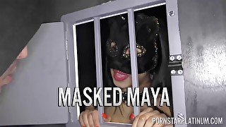 PORNSTARPLATINUM Mysterious Girl Masked Maya Fucked Roughly