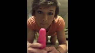 Cammie Cams Sucks and Fucks Dildo