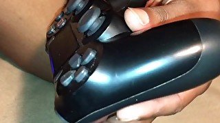 Lockdown Teen Game Slut Uses Controller As Vibrator