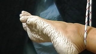 Bianca's wet pruney feet