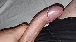 Sliding foreskin on fat, veiny European cock