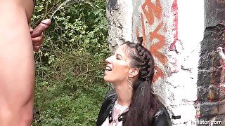 Brunette Model Takes His Jizz And Piss