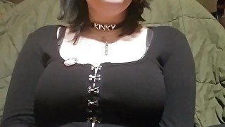 Sexy big titted goth girl tells you how to stroke your cock - JOI