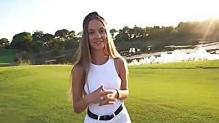 Young perky chick want be dicked hard after golf