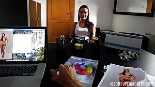 She gets fucked hard in the office