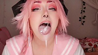 🌸KAWAII ASTOLFO COSPLAYER GETS DILDO THROATPIE THEN FUCKED🌸 (Female Cosplayer)