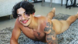 Frizzy-haired hottie TJ Chandler jerks his massive boner