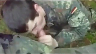 German Soldier first time sucking