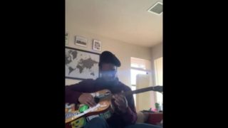 Playing a little guitar