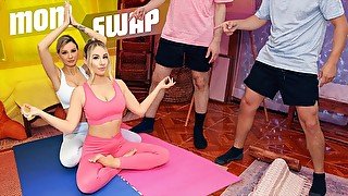 Super Hot Step Mothers Take Their Step Sons To A Tantric Sex Yoga Retreat - MomSwap