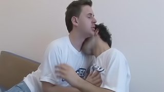 Fine gay couple enjoying a hot cock suckling and anal drilling action