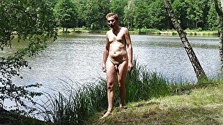 Nudism by lake