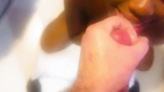 Slow motion cumshot for 18 year old black teen! Facial!