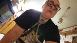 Chubby Girl Sucks in the Kitchen Cuffed