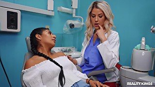 Lesbian interracial on the hospital bed with Kit Mercer & Binky Beaz